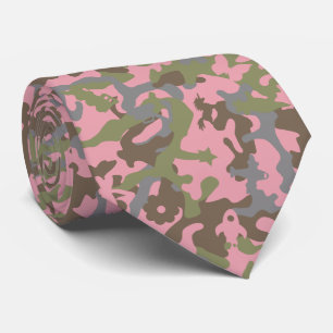 Gravata Camo Bonito de Diversão - Pink Woodland