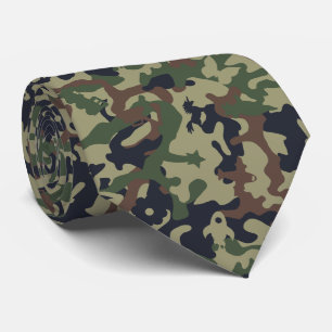Gravata Camo Divertido – Camuflagem Verde Florestal