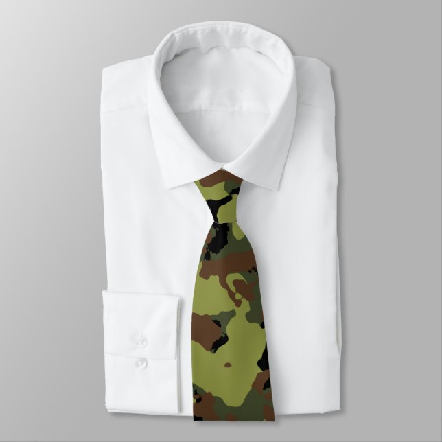 Gravata Camo militar verde (Amarrado)