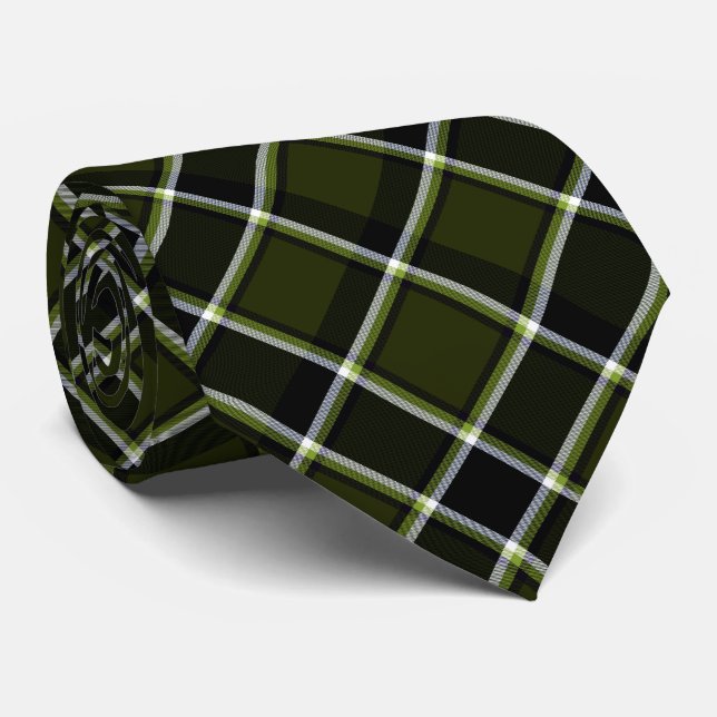 Gravata Camouflage Moderna Militar Padrão de Tartan (Rolled)