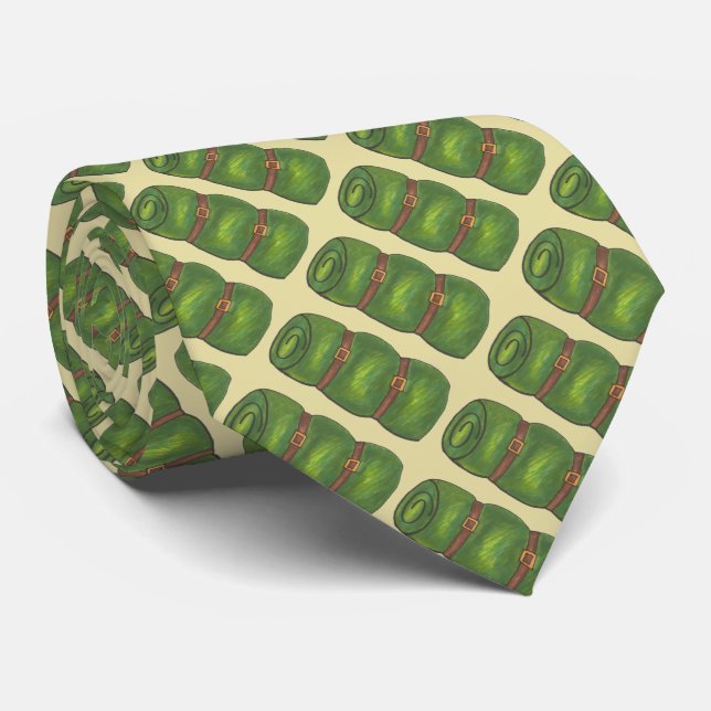 Gravata Camp Camp Camp Caiado de Bandeja Verde (Rolled)