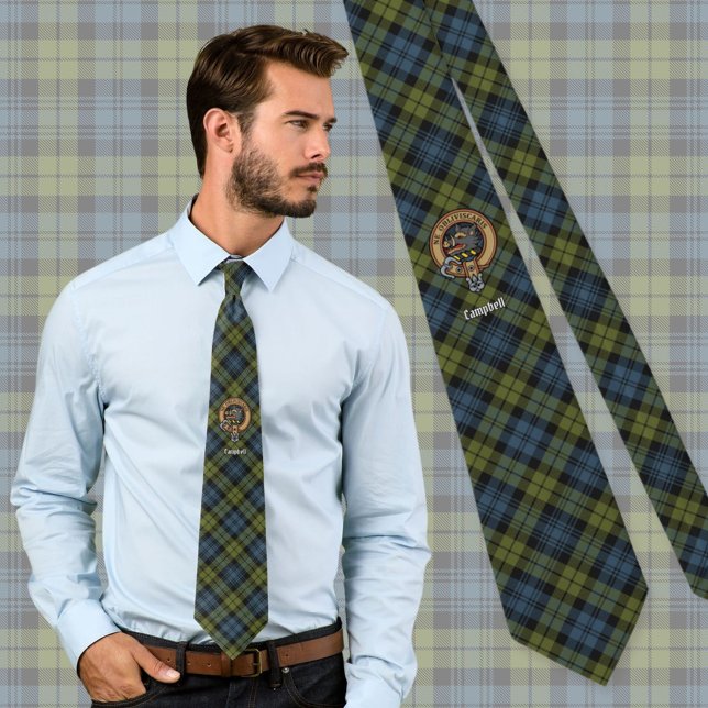 Gravata Campbell Crest sobre Tartan (Criador carregado)