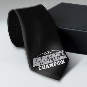 Gravata Campeão de Futebol da Fantasy - Cinzas Negras e P