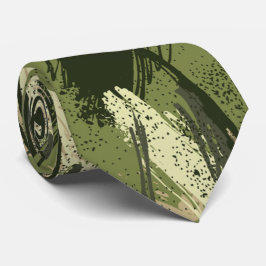 Gravata Camuflada Preto Verde Bege