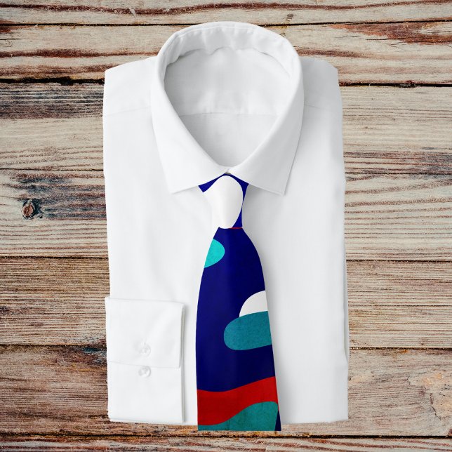 Gravata Camuflagem Colorida dos 70 anos com abstrato Monog (Bad taste party? You'll need this camo tie!)