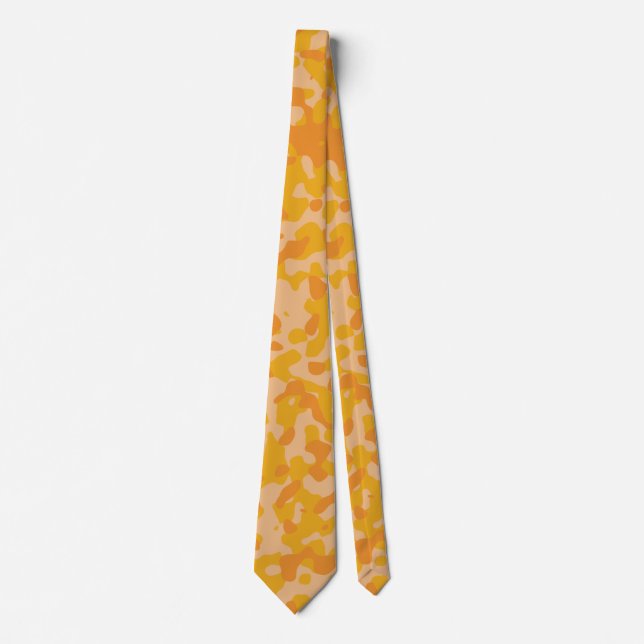 Gravata Camuflagem de ouros em laranja e bege (Frente)