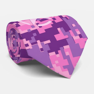 Gravata Camuflagem Digital Girard Hot Pink