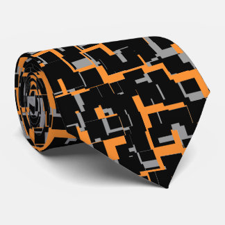 Gravata Camuflagem Digital Laranja Preto Branco Padrão