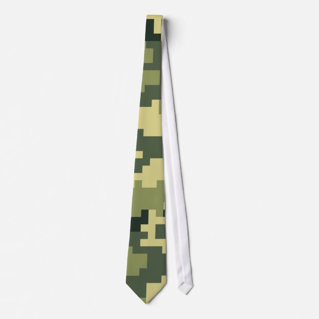 Gravata Camuflagem Digital Woodland de 8 Bits / Camo (Frente)