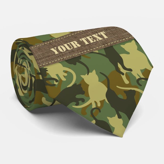 Gravata Camuflagem Florestal de Gatos (Rolled)
