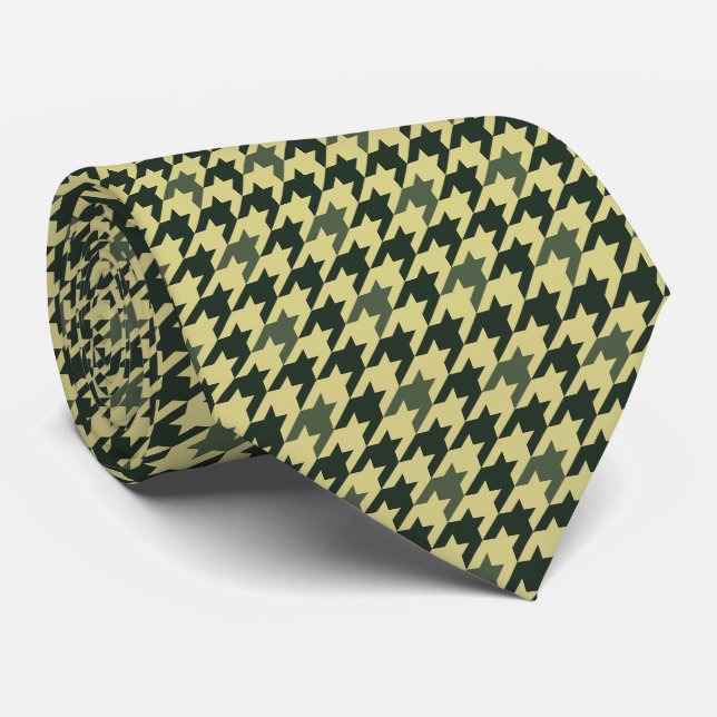 Gravata Camuflagem Houndstooth da floresta (Rolled)