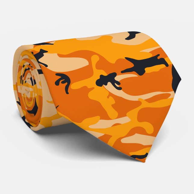 Gravata Camuflagem Laranja, Militar, Exército (Rolled)