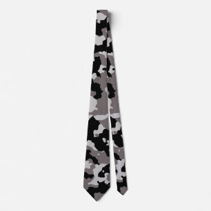 Gravata Camuflagem Militar Camo Cinza
