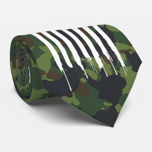 Gravata Camuflagem Militar Camo White Bandeira EUA
