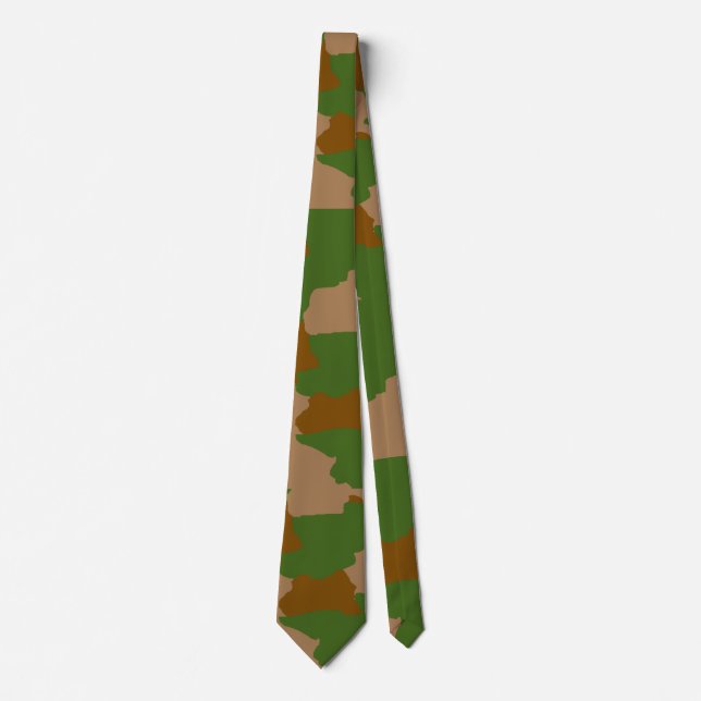 Gravata Camuflagem Militar Camuflada Verde (Frente)