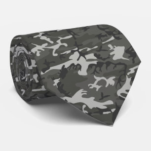 Gravata Camuflagem Militar Cinza Moderno