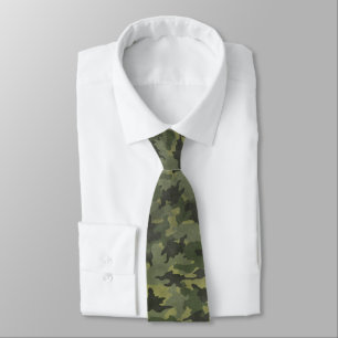 Gravata Camuflagem Militar Grunge Green Camo Mens Tie