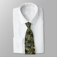 Camuflagem Militar Khaki Green Camo Mens Neck Tie