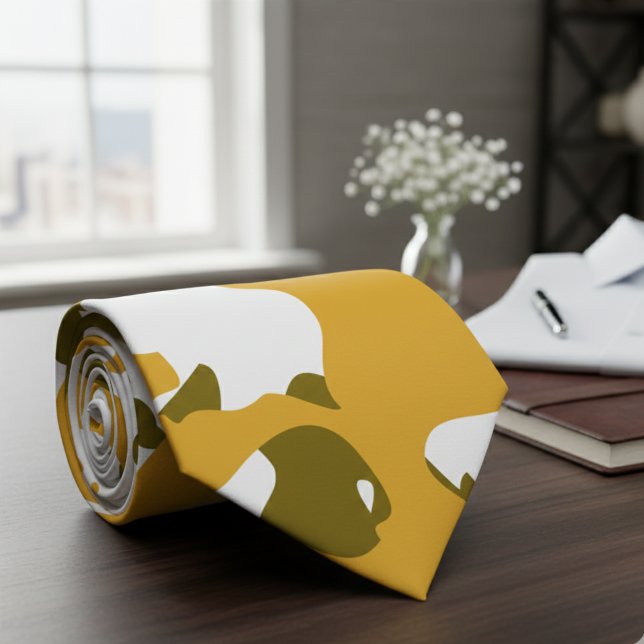 Gravata Camuflagem Militar norte-americana Green Camo Padr (US Military Camouflage Green Camo Neck Tie)