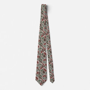 Gravata Camuflagem retrô (vermelho verde)