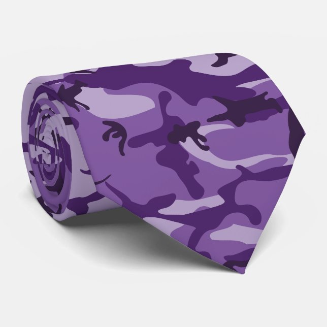 Gravata Camuflagem Roxa, Militares, Exército (Rolled)