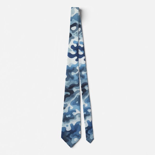 Gravata camuflagem Tinta azul do pescoço (Frente)