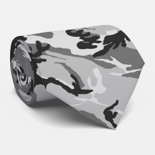 Gravata Camuflagem Urbana Preta e Cinza