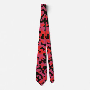 Gravata Camuflagem Vermelha em Preto e Roxo