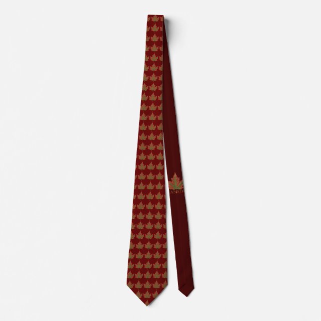 Gravata Canadá Souvenir Tie Autumn Maple Leaf Canada Tie (Frente)