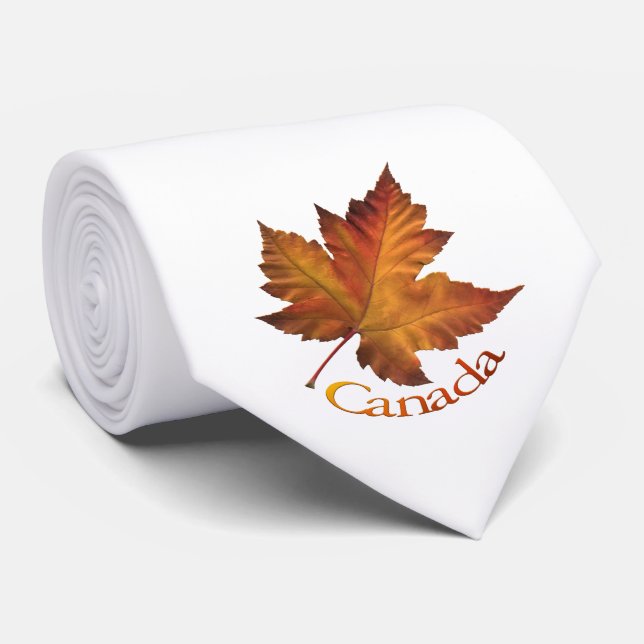 Gravata Canadá Souvenir Tie Divertido Dourado Canadá Mapea (Rolled)
