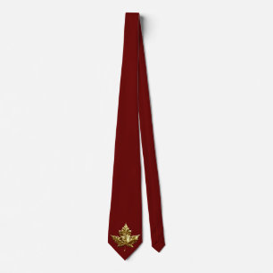 Gravata Canada Souvenir Tie Dourada Medalha Canada Flag Ti