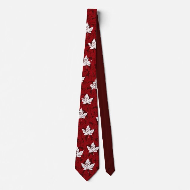 Gravata Canadá Souvenir Tie Red Retro Mapleleaf Canada Tie (Frente)