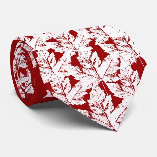 Gravata Canadá Souvenir Tie Red Retro Winter Canada Tie (Rolled)