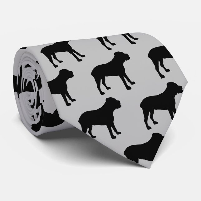 Gravata Cane Corso Dog Silhouette (Rolled)