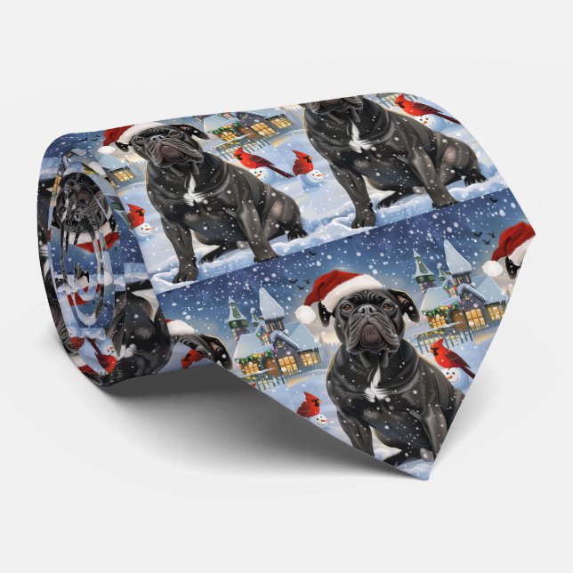 Gravata Cane Corso Winter Wonderland Christmas Joy (Rolled)