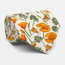 Gravata Canecas e mariposas da Califórnia em branco 2