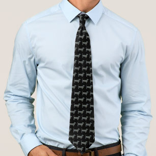 Gravata Canina Silhueta Amarelo e Azul Preto