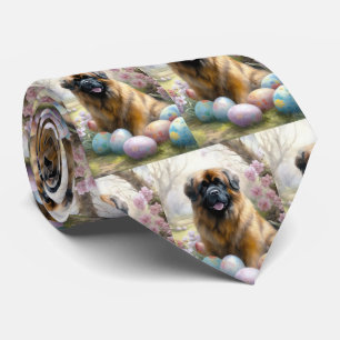 Gravata Cão Mastim Tibetano com Feriado de Ovos de Páscoa 