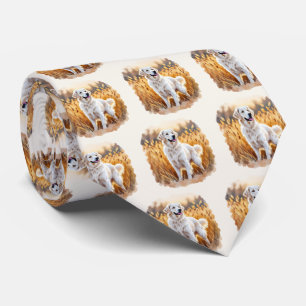 Gravata Cão Retriever Dourado Branco