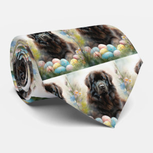 Gravata Cão Terra-Nova com Feriado de Ovos de Páscoa