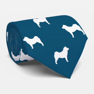 Gravata Cão-Vaca Suave Silhuettes Padrão Azul