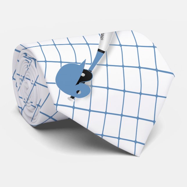 Gravata Capacete Azul de Bola Bat Baseball (Rolled)