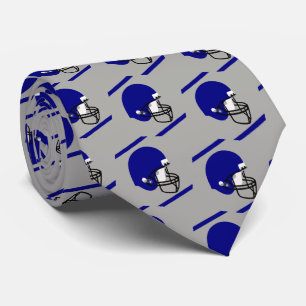 Gravata Capacete Azul de Futebol na Cinza/Colheita de Prat
