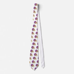 Gravata capacete de futebol dourado roxo e amarelo vetor d
