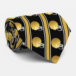 Gravata Capacete Dourado de futebol com faixa Dourada/bran