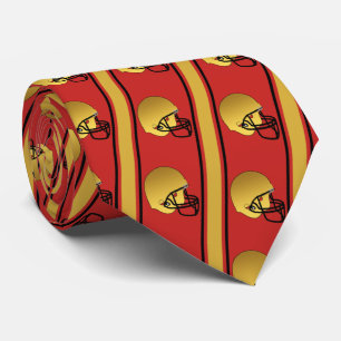 Gravata Capacete Dourado de futebol com faixa Dourada/pret