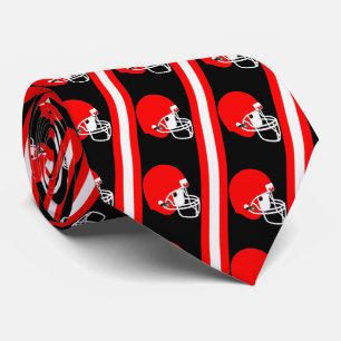 Gravata Capacete Vermelho de Futebol no Necktie 2 Negro
