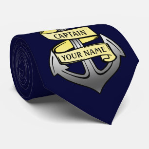 Gravata Capitão de navio customizável sua âncora conhec