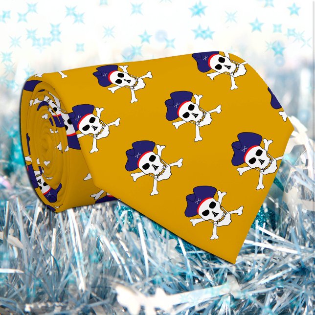 Gravata Capitão Jack, moda pirata, bandeira Dourada pirata (Criador carregado)