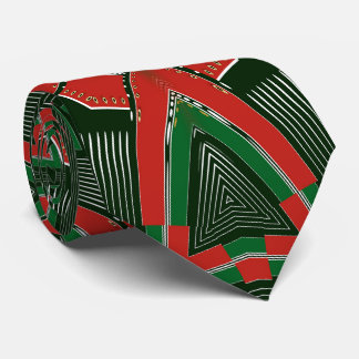 Gravata Capitão Red & Green Geométrico Scifi Vibe